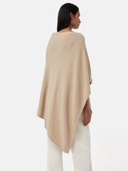 Jigsaw Beige Wool Blend Poncho with Cashmere - Image 5 of 6