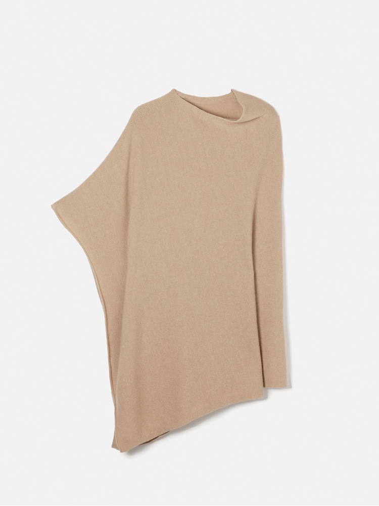 Jigsaw Beige Wool Blend Poncho with Cashmere - Image 6 of 6