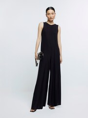 River Island Black Wide Leg Jumpsuit - Image 1 of 6