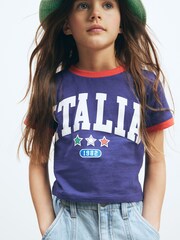 Blue Italia Football Boxy T-Shirt (3-16yrs) - Image 1 of 7