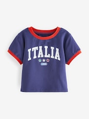 Blue Italia Football Boxy T-Shirt (3-16yrs) - Image 5 of 7