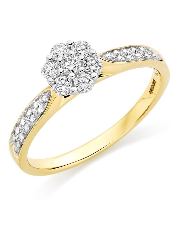 Beaverbrooks Platinum Diamond Cluster Ring - Image 1 of 6