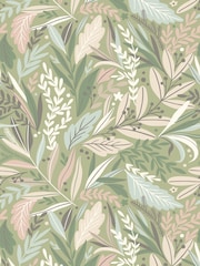 Origin Murals Linen Patterned Leaves A4 Mural Sample - Image 1 of 1