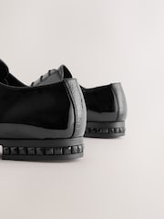 Black Diamante Heel Patent Derby Shoes - Image 3 of 5