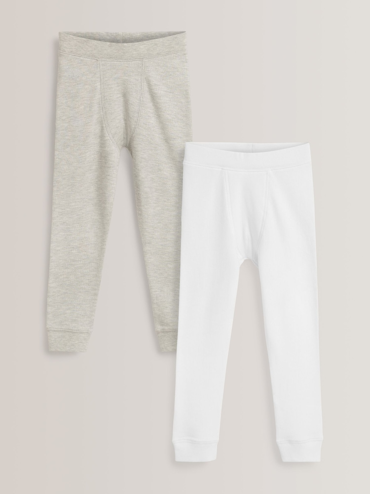 Grey/White Thermal Leggings 2 Pack (2-16yrs) - Image 1 of 5