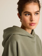 Khaki Green Heavyweight Brushed Back Longline Hoodie - Image 4 of 6