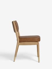 Set of 2 Vintage Faux Leather Tan Brown Flinton Dining Chairs - Image 7 of 8