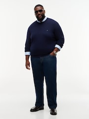 Tommy Hilfiger Blue Plus Crew Neck Jumper With Cashmere - Image 2 of 8