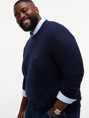 Tommy Hilfiger Blue Plus Crew Neck Jumper With Cashmere - Image 3 of 8