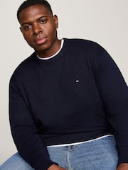 Tommy Hilfiger Blue Plus Crew Neck Jumper With Cashmere - Image 4 of 8