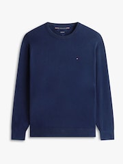 Tommy Hilfiger Blue Plus Crew Neck Jumper With Cashmere - Image 7 of 8