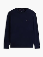 Tommy Hilfiger Blue Plus Crew Neck Jumper With Cashmere - Image 8 of 8