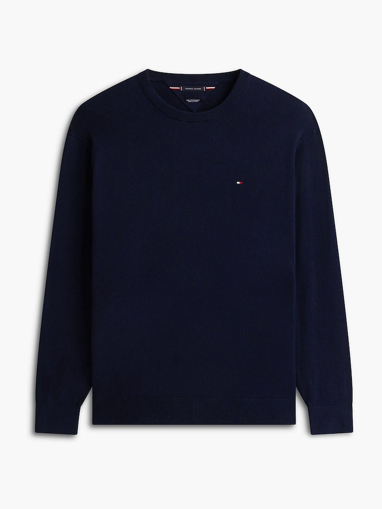 Tommy Hilfiger Blue Plus Crew Neck Jumper With Cashmere - Image 8 of 8 Tommy Hilfiger Blue Plus Crew Neck Jumper With Cashmere - Image 8 of 8