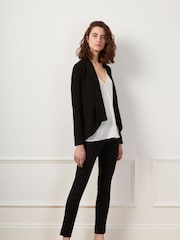 French Connection Black Jersey Josie Drape Front Jacket - Image 2 of 3