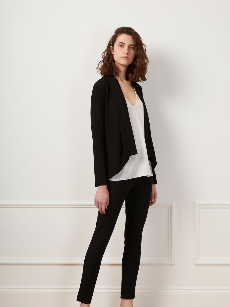 French Connection Black Jersey Josie Drape Front Jacket - Image 2 of 3