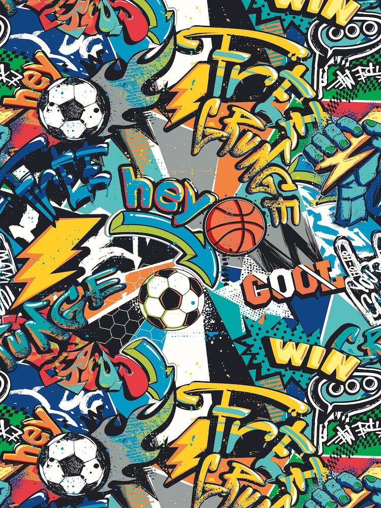 Origin Murals Blue Sports Graffiti Repeatable 2.8M Wall Mural - Image 1 of 1 Origin Murals Blue Sports Graffiti Repeatable 2.8M Wall Mural - Image 1 of 1