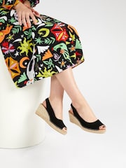 Jones Bootmaker Ladies Natural Rosanna Slingback Wedges - Image 1 of 4