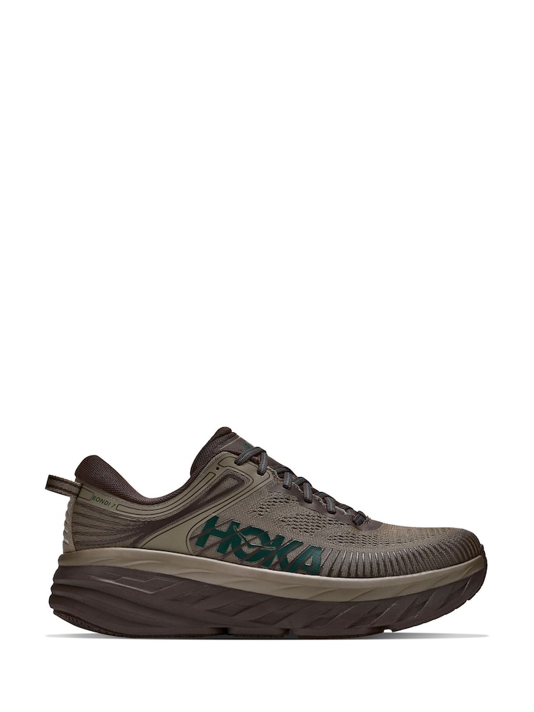HOKA Olive Green Bondi 7 - Trainers - Image 1 of 6 HOKA Olive Green Bondi 7 - Trainers - Image 1 of 6