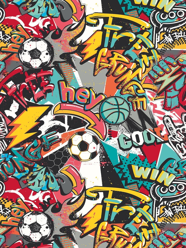 Origin Murals Red Sports Graffiti Repeatable 2.8M Wall Mural - Image 1 of 1 Origin Murals Red Sports Graffiti Repeatable 2.8M Wall Mural - Image 1 of 1