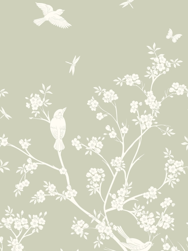 Origin Murals Soft Green Blossom Trail Repeatable 2.8M Wall Mural - Image 1 of 1 Origin Murals Soft Green Blossom Trail Repeatable 2.8M Wall Mural - Image 1 of 1