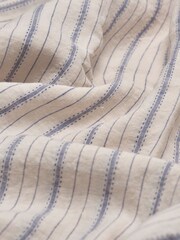 Piglet in Bed Dusk Blue Ticking Stripe Linen Duvet Cover - Image 2 of 5