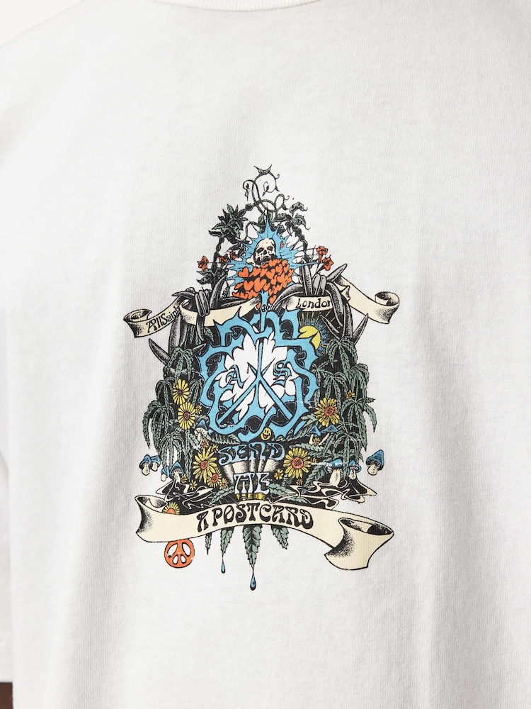 AllSaints White Saviour Short Sleeve Crew Neck T-Shirt - Image 9 of 9 AllSaints White Saviour Short Sleeve Crew Neck T-Shirt - Image 9 of 9