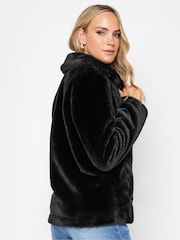 Long Tall Sally Black Faux Fur Coat - Image 3 of 4