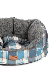 FatFace Blue 100% Cotton Fleece Check Deluxe Slumber Bed - Image 2 of 3