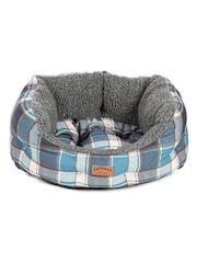 FatFace Blue 100% Cotton Fleece Check Deluxe Slumber Bed - Image 3 of 3