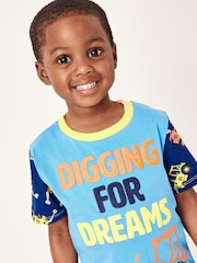 Harry Bear Blue 100% Cotton Digger Pyjamas - Image 4 of 4