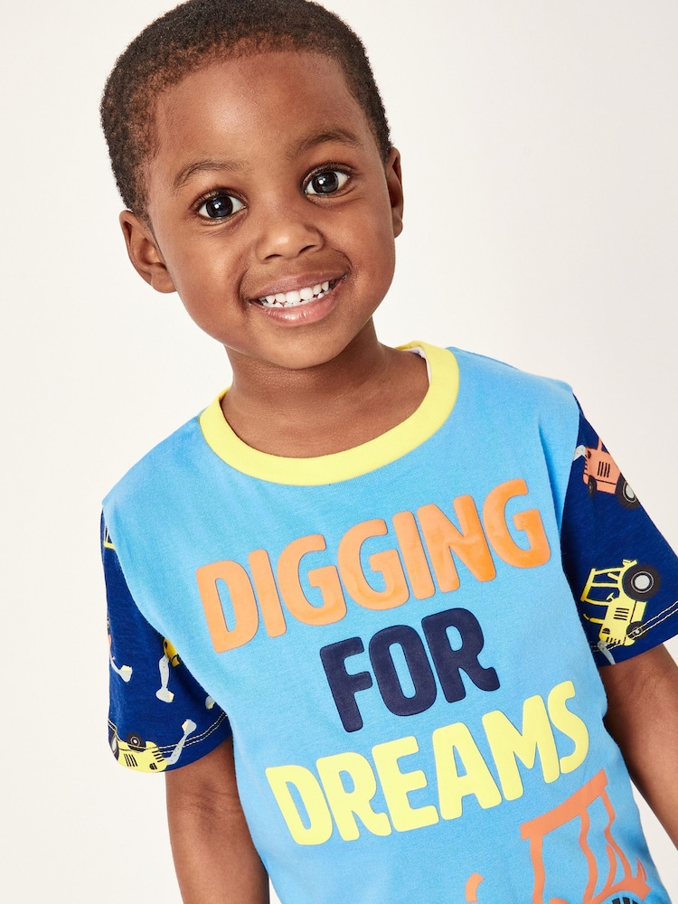 Harry Bear Blue 100% Cotton Digger Pyjamas - Image 4 of 4