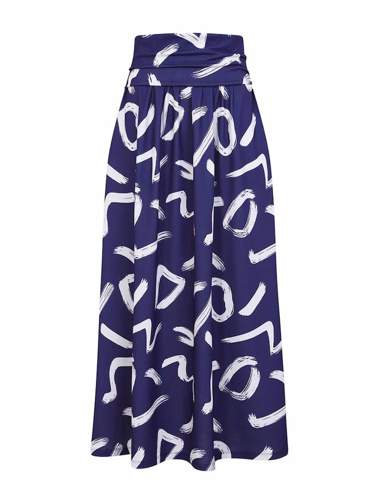 HotSquash Navy/White Roll Top Maxi Skirt - Image 3 of 3