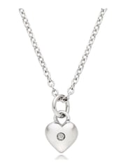Beaverbrooks Children's Mini B Silver Diamond Heart Pendant - Image 1 of 3