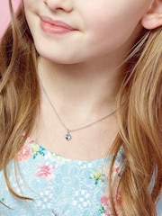 Beaverbrooks Children's Mini B Silver Diamond Heart Pendant - Image 2 of 3