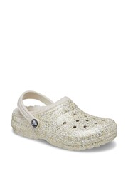 Crocs White Classic Kids Glitter Clogs - Image 2 of 4