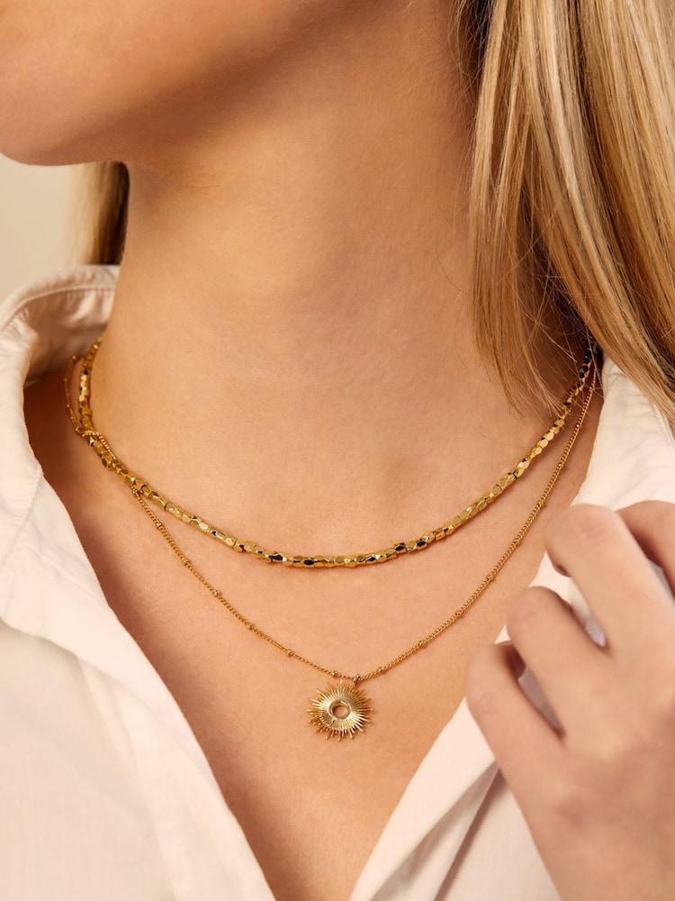 Estella Bartlett Gold Tone Full Sunburst Necklace - Image 3 of 5
