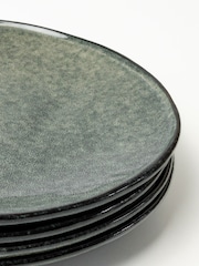 Dutch Rose Set of 4 Dark Green Organic Dinner Plates 26.5cm - Image 2 of 4