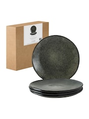 Dutch Rose Set of 4 Dark Green Organic Dinner Plates 26.5cm - Image 4 of 4