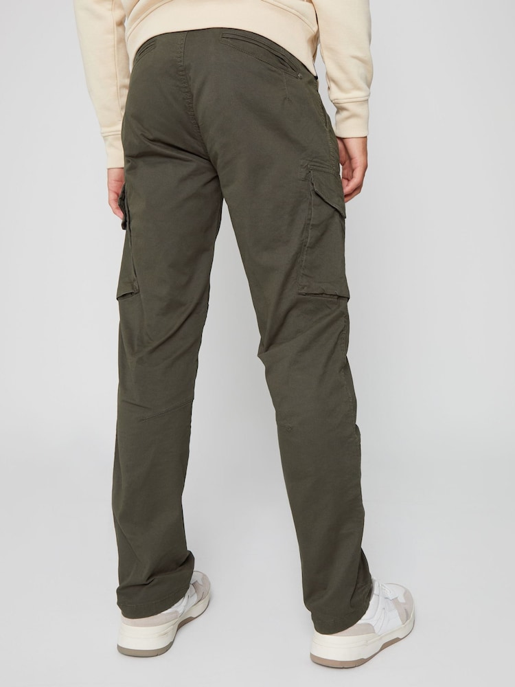 Threadbare Khaki Cotton Cargo Trousers With Stretch - Image 2 of 4