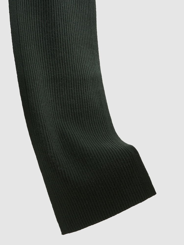 Forest Green - Bufanda acanalada de merino Chesterfield de Reiss - Imagen 4 de 4
