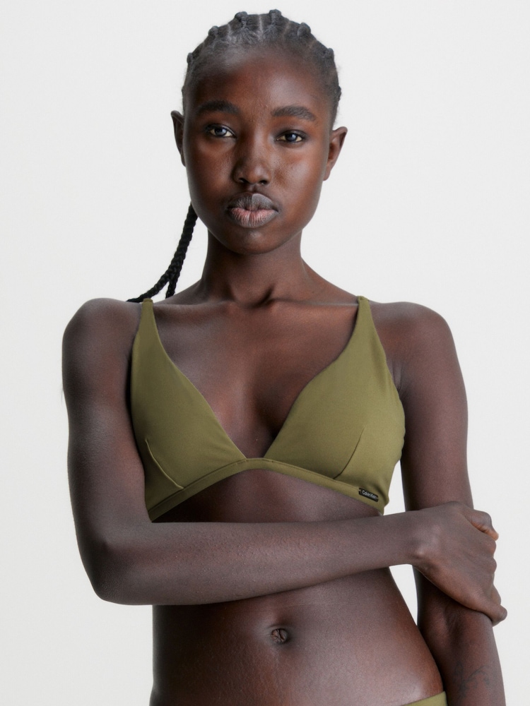 Calvin Klein Archive Fixed Triangle Bikini Top - Image 1 of 4