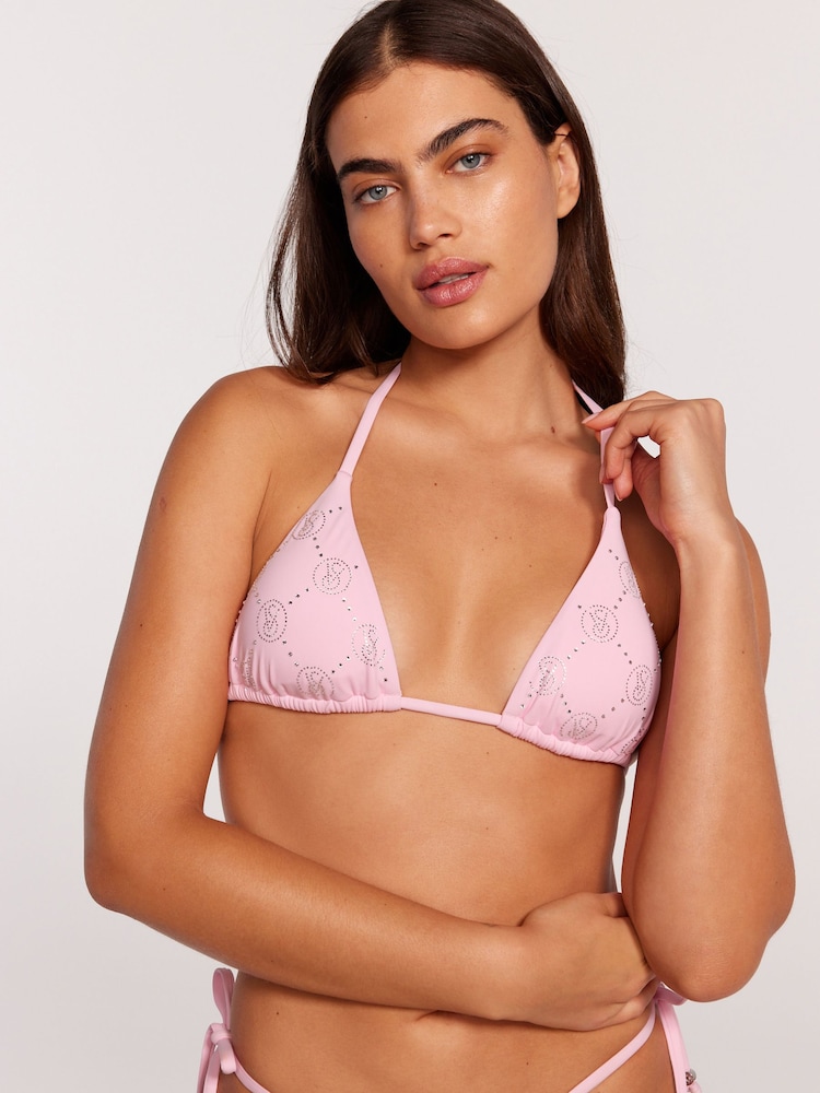 Victoria's Secret Pink Diamanté Triangle Bikini Top - Image 2 of 6