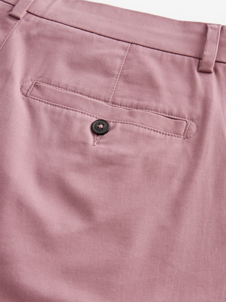 Pink Slim Fit Stretch Chinos Shorts - Image 8 of 8