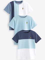 modra/bela - z izrazitim barvnim vzorcem 100% Cotton majica 3 Pack (3-16yrs) - Slika 1 iz 3