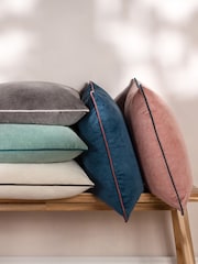 Furn Blue Meridian Velvet 55cm X 55cm Cushion - Image 2 of 6