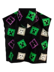 Character Black/Green Licensing Boys Minecraft 100% Cotton Poncho - Image 2 of 4