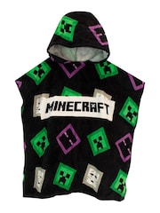 Character Black/Green Licensing Boys Minecraft 100% Cotton Poncho - Image 3 of 4