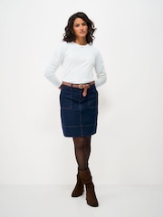 화이트 - Crew Clothing Textured Stripe Long Sleeve Top - 5의 이미지 3