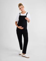 JoJo Maman Bébé Black Jersey Maternity Dungarees - Image 1 of 4