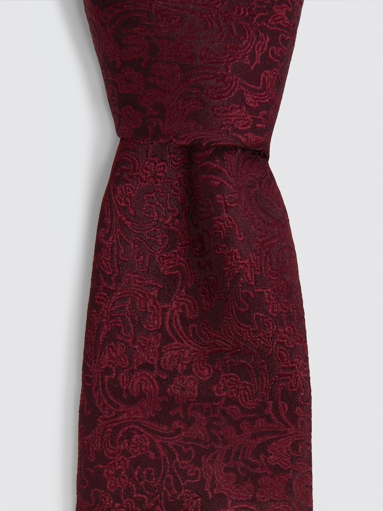 Vino tinto - Corbata con diseño floral en espiral de MOSS - Imagen 2 de 2